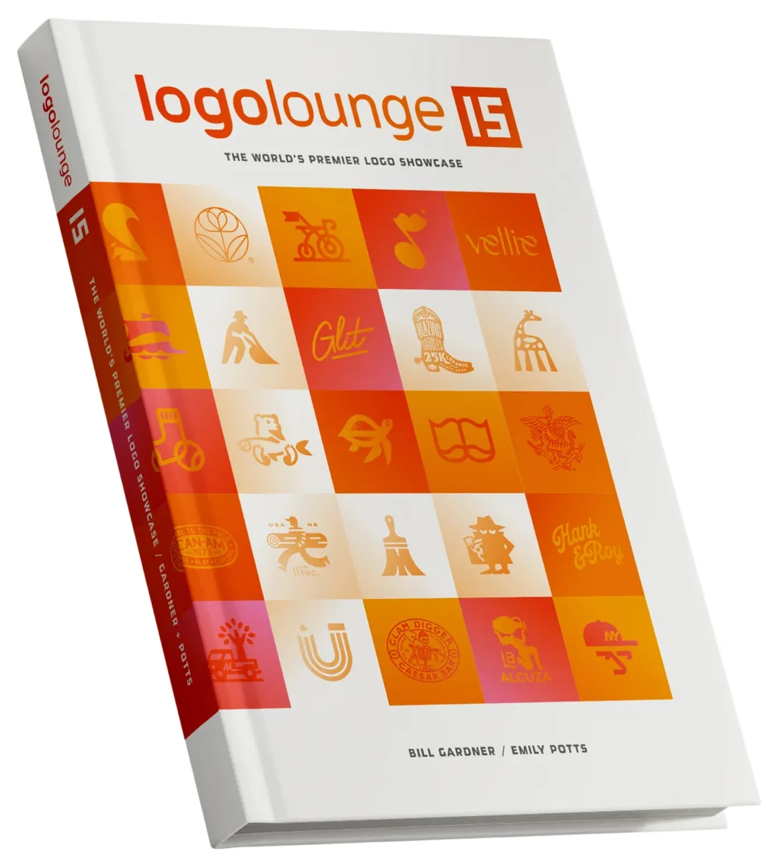 LogoLounge Book 15 cover, the hardcover standing on end
