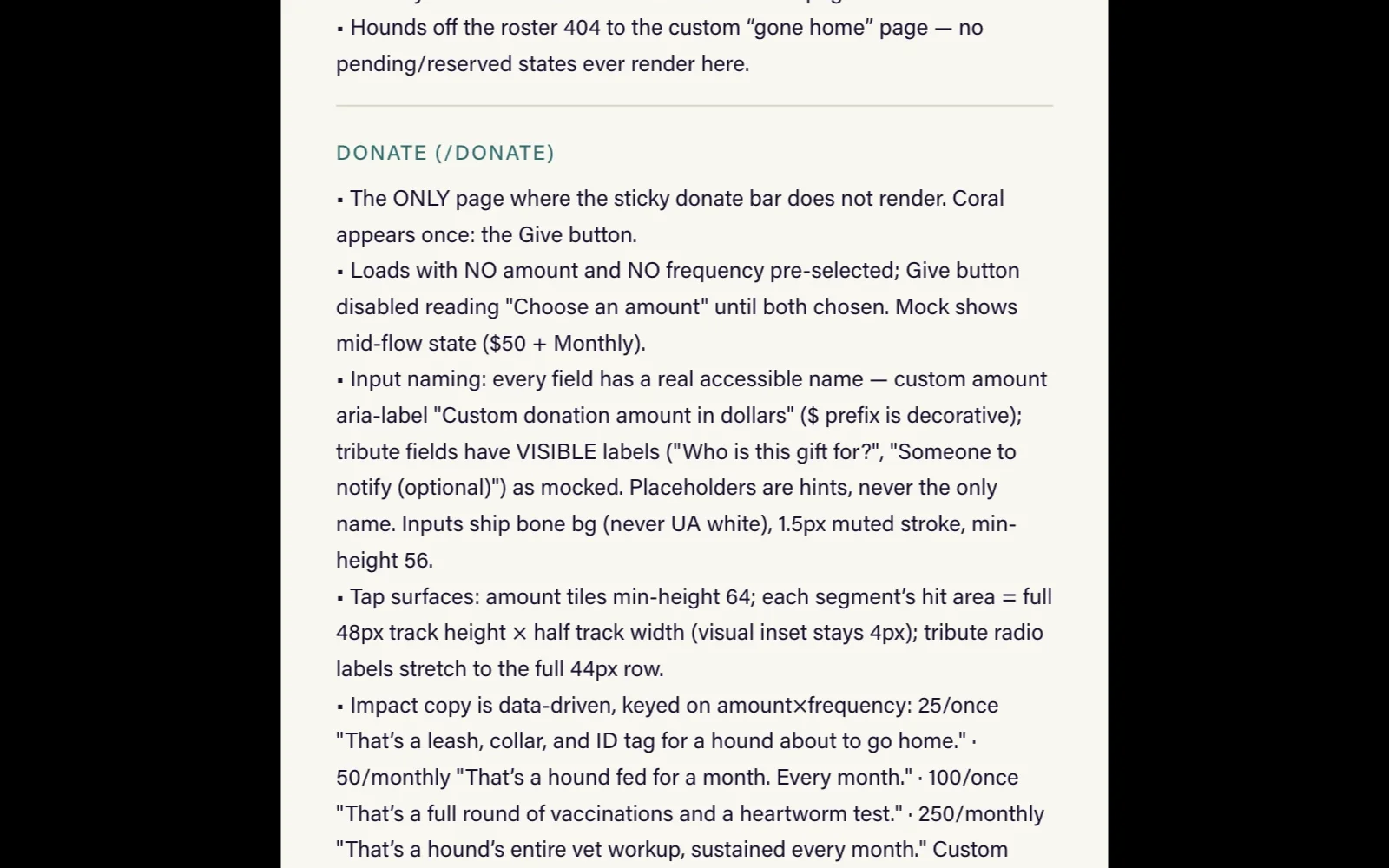 The Greyt Angels build spec in Paper, open at the /donate rules